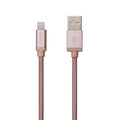 Cadyce USB Sync Lightning cable for iPod, iPhone & iPad (1.2M) (Cotton Braided/METAL Connector) ROSE GOLD – TechCure India