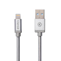 Cadyce USB Sync Lightning cable for iPod, iPhone & iPad (1.2M) (Cotton Braided/METAL Connector) SILVER – TechCure India