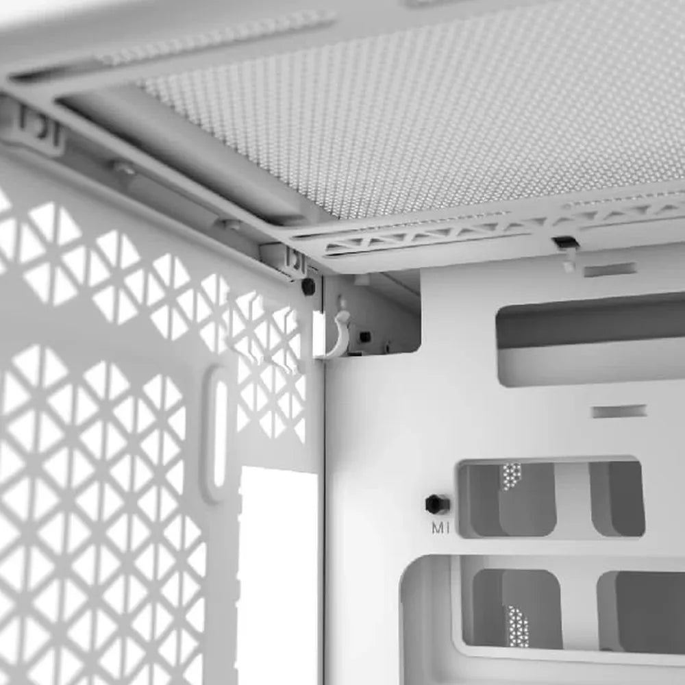 CORSAIR 2500D Airflow MATX Mini Tower Dual Chamber Cabinet (White) - 5