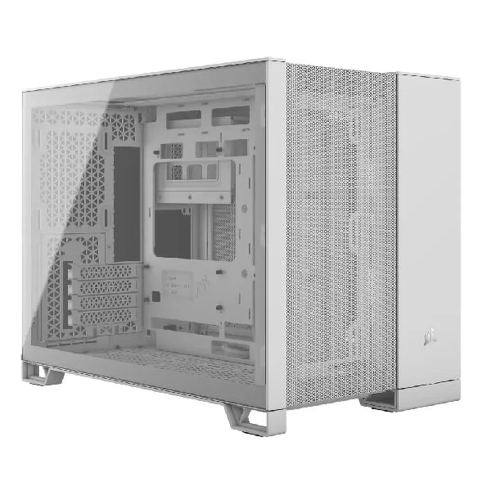 CORSAIR 2500D Airflow MATX Mini Tower Dual Chamber Cabinet (White) - 2