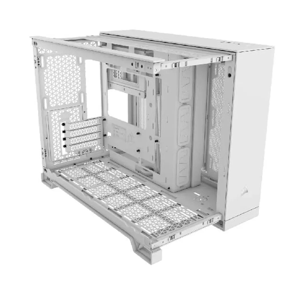 CORSAIR 2500D Airflow MATX Mini Tower Dual Chamber Cabinet (White) - 3