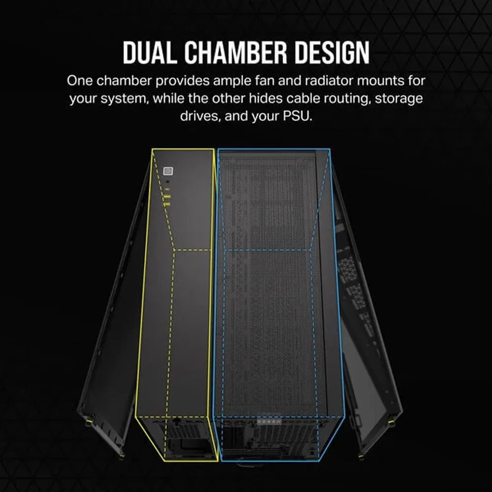 CORSAIR 2500X ATX Mid Tower Dual Chamber Cabinet (Black) - 4