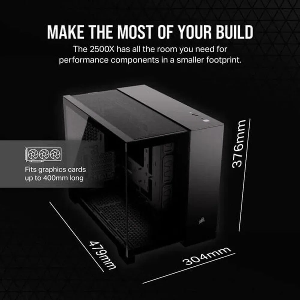 CORSAIR 2500X ATX Mid Tower Dual Chamber Cabinet (Black) – TechCure India