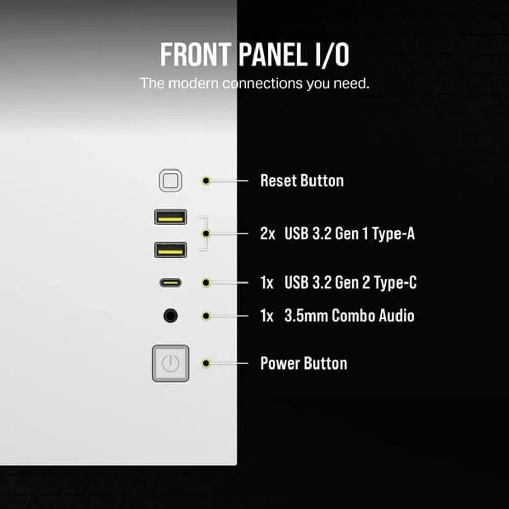 CORSAIR 2500X ATX Mid Tower Dual Chamber Cabinet (White) - 5