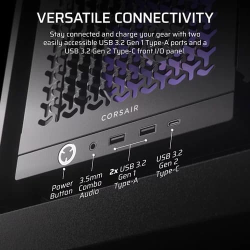CORSAIR Frame 4000D RS ARGB EATX Mid Tower Cabinet ( Black ) - 2