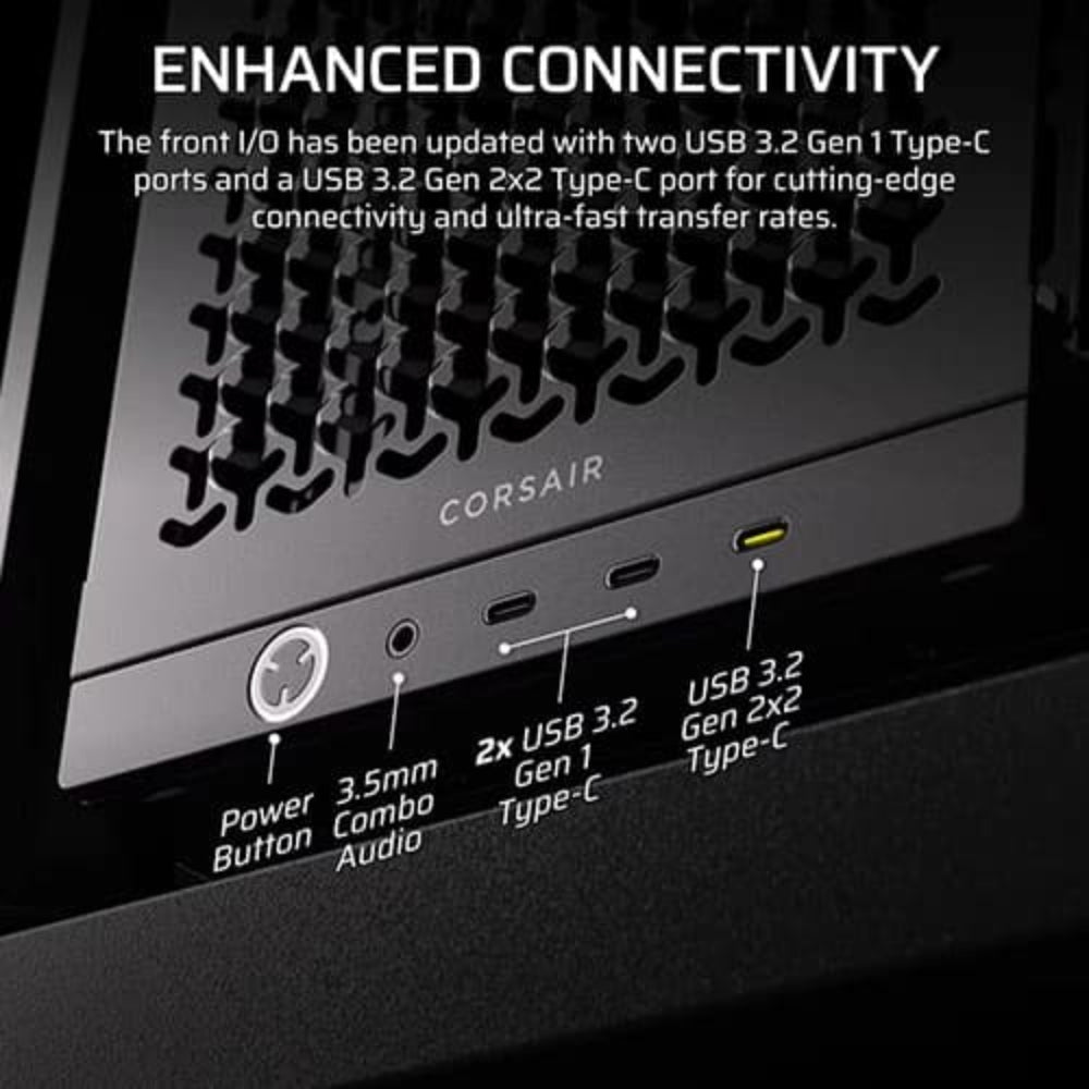 CORSAIR Frame 4000D LCD RS ARGB Premium EATX Mid Tower Cabinet ( Black ) - 3
