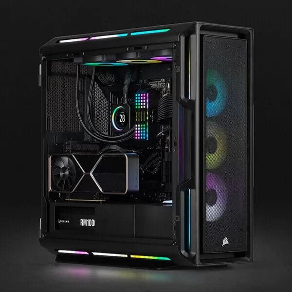 CORSAIR iCUE 5000T RGB EATX Mid Tower Cabinet (Black) - 4
