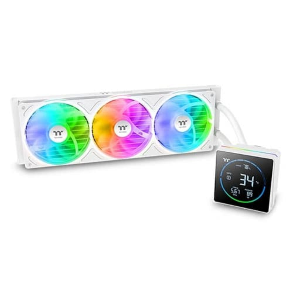 THERMALTAKE TH360-S V3 ARGB Sync 360mm CPU Liquid Cooler ( Snow White ) ( With LCD Display ) – TechCure India