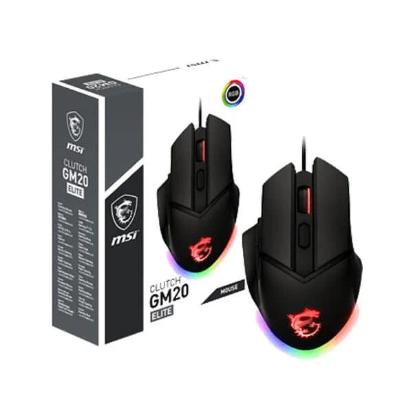 MSI Clutch GM20 Elite Wired Ergonomic Gaming Mouse ( CLUTCH-GM20-ELITE ) ( 6400DPI / 6 Macro Button ) ( Black ) - 5