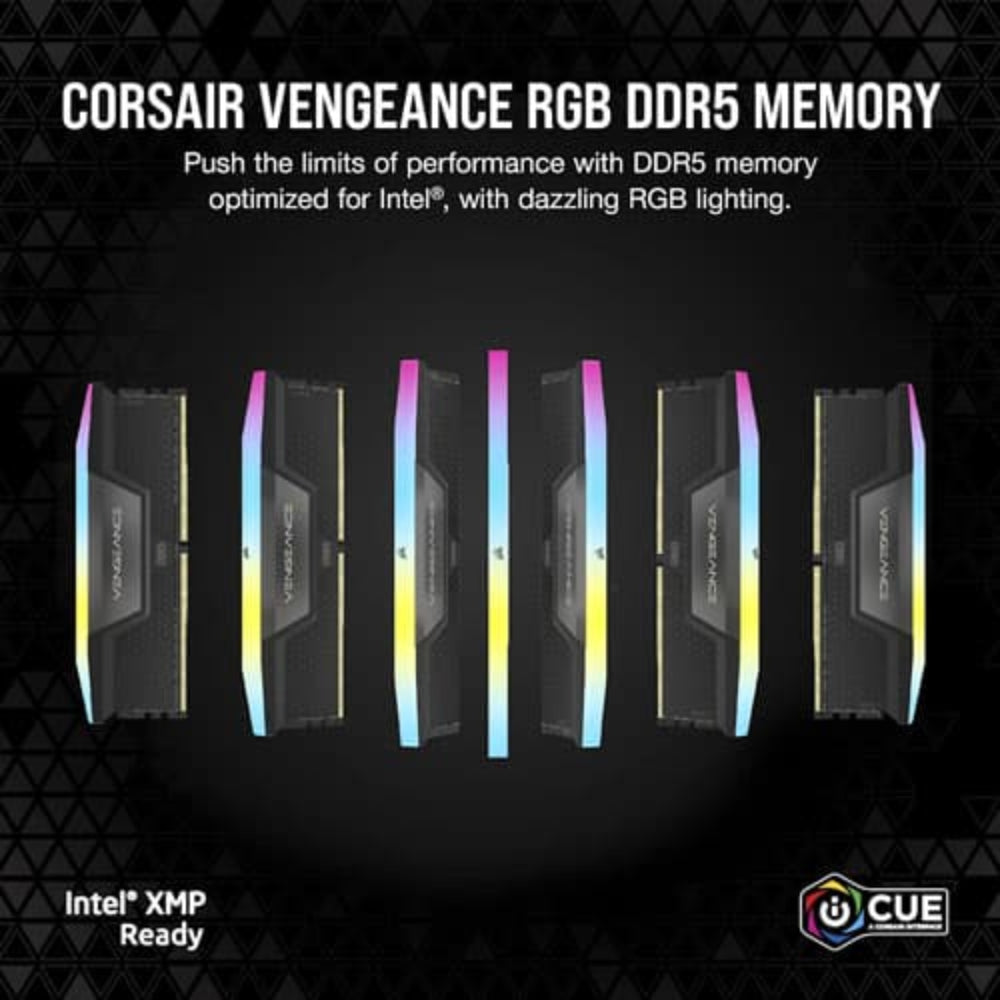 CORSAIR Vengeance RGB 16GB ( 16GBx1 ) 5200MHz DDR5 Desktop RAM ( CL40 ) - 6