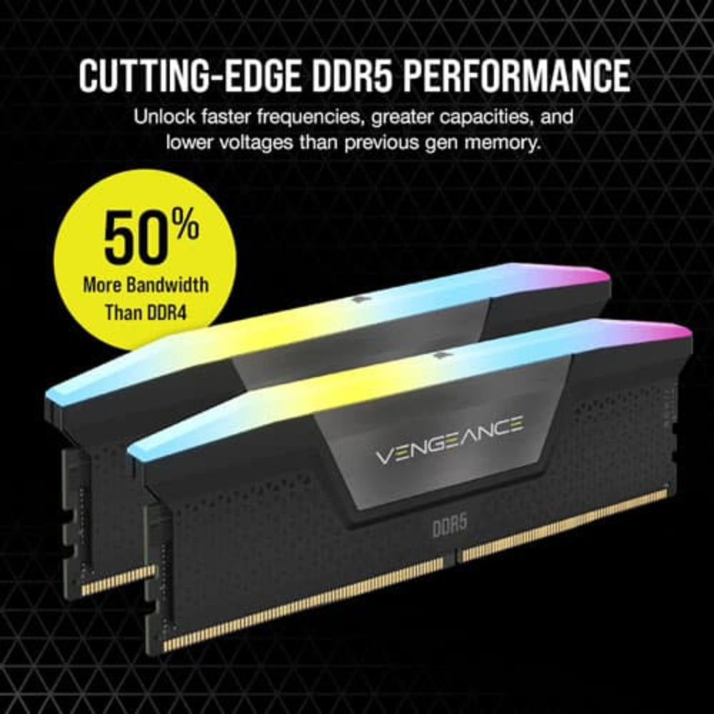 CORSAIR Vengeance RGB 16GB ( 16GBx1 ) 5200MHz DDR5 Desktop RAM ( CL40 ) - 5