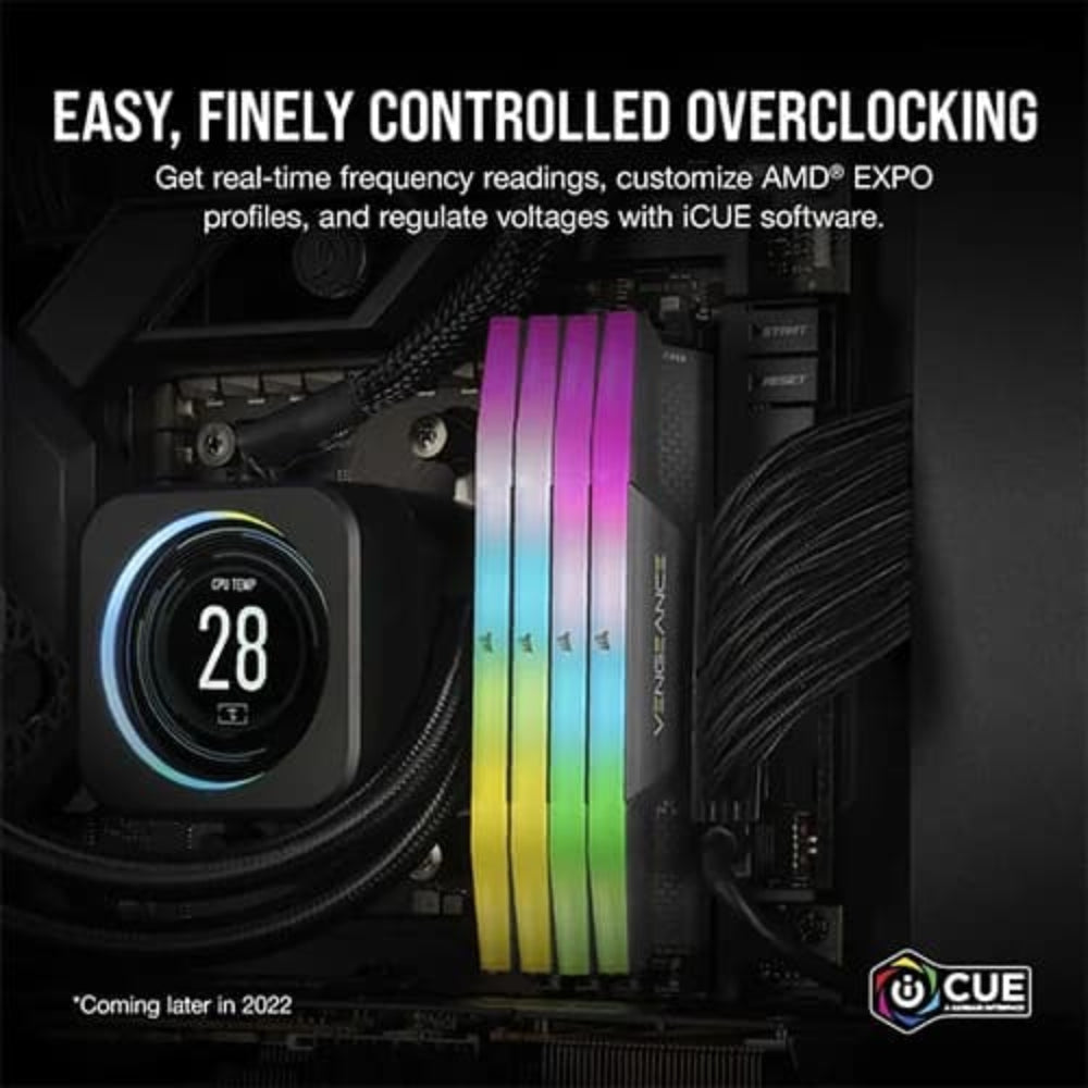 CORSAIR Vengeance RGB 32GB ( 32GBx1 ) 5200MHz DDR5 RAM (Black) ( CL40 ) - 2