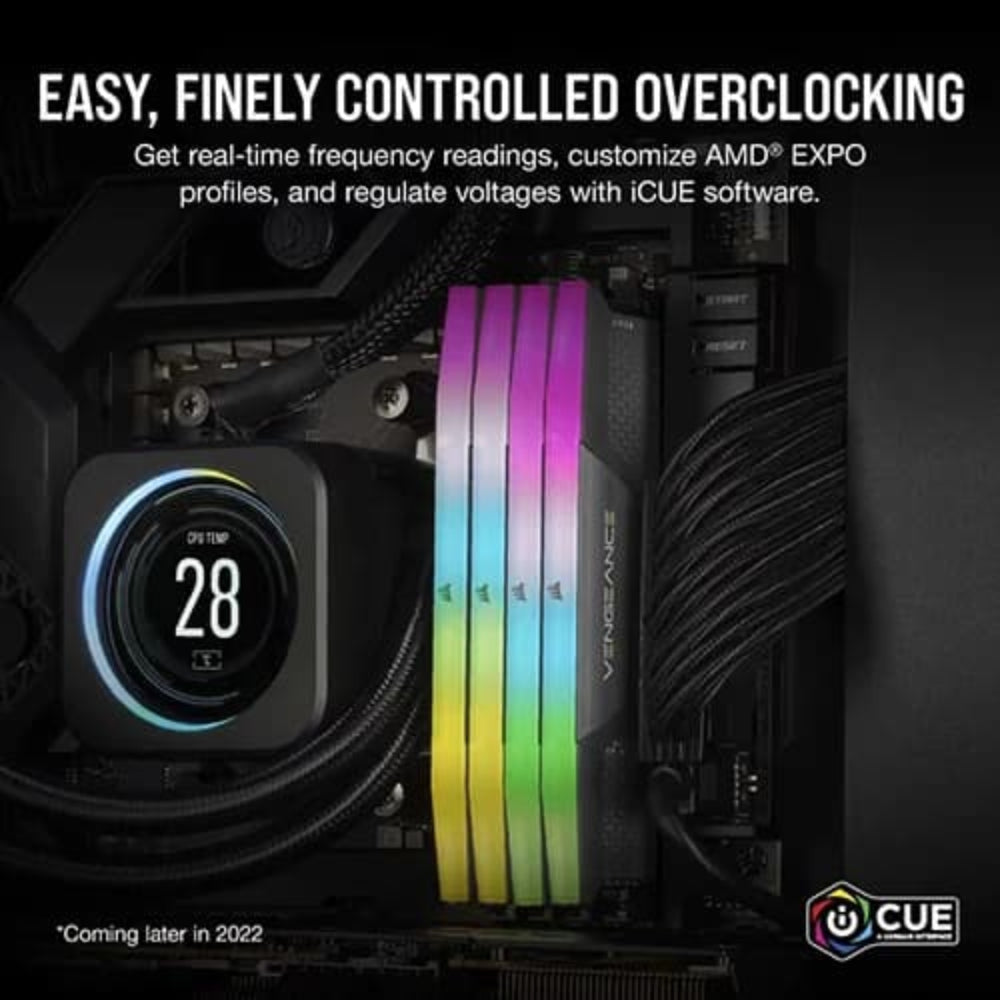 CORSAIR Vengeance RGB 32GB ( 16GB x 2 ) 6000MHz DDR5 RAM ( Grey ) ( CL30 ) - 3