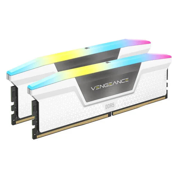 CORSAIR Vengeance RGB 64GB ( 32GBx2 ) 6000MHz DDR5 RAM ( White ) ( CL40 ) - 2