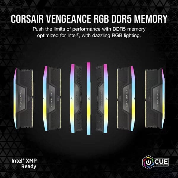 CORSAIR Vengeance RGB 64GB ( 32GBx2 ) 6000MHz DDR5 RAM CL40 - 3