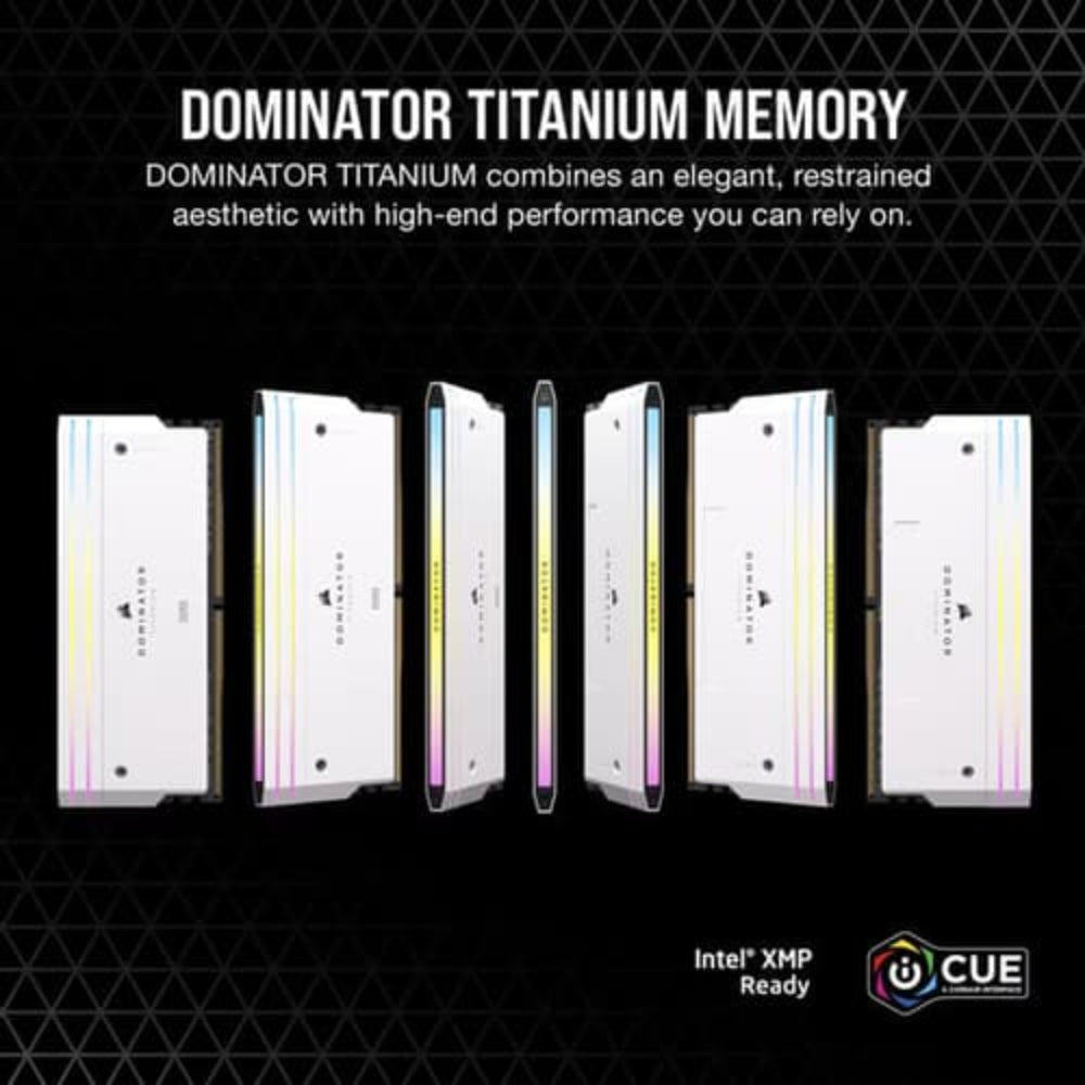 CORSAIR Dominator Titanium RGB 32GB ( 16GB x 2 ) 6000MHz DDR5 RAM ( White ) ( CL30 ) - 4