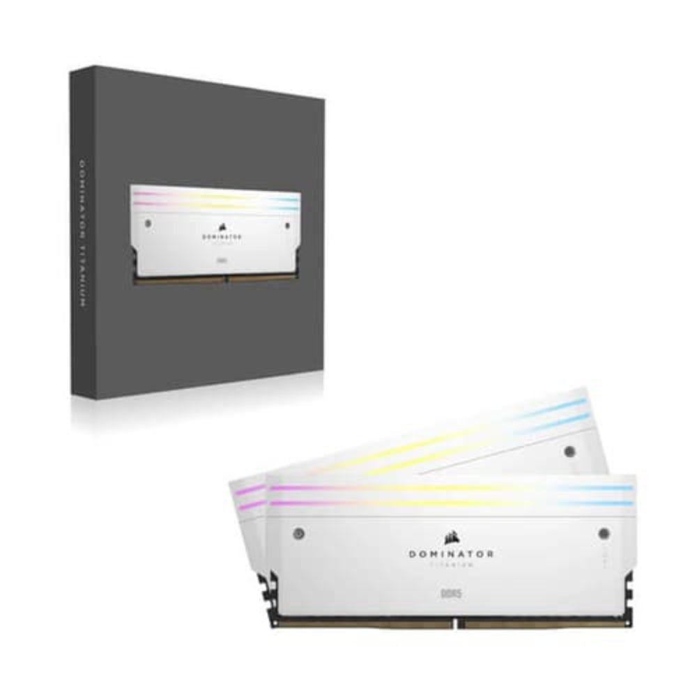 CORSAIR Dominator Titanium RGB 32GB ( 16GB x 2 ) 6000MHz DDR5 RAM ( White ) ( CL30 ) - 2