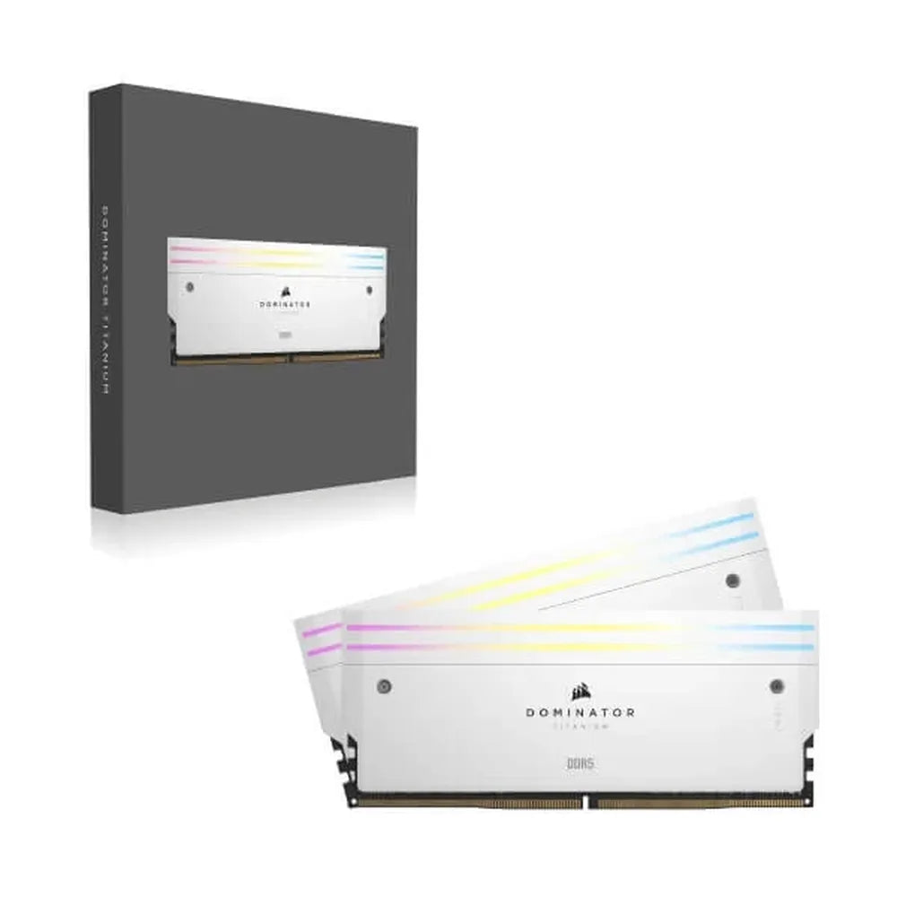 CORSAIR Dominator Titanium RGB 32GB ( 16GB x 2 ) 7200MHz DDR5 RAM (White) ( CL34 ) - 2