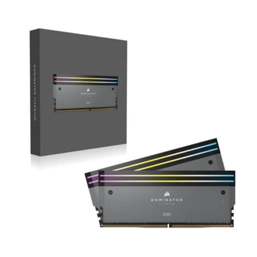 CORSAIR Dominator Titanium RGB 64GB ( 32GB x 2 ) 6000MHz DDR5 RAM ( Grey ) ( CL30 ) - 3