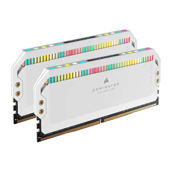 CORSAIR Dominator Platinum RGB 64GB ( 32GBx2 ) 5600MHz DDR5 RAM ( White ) ( CL40 ) - 2