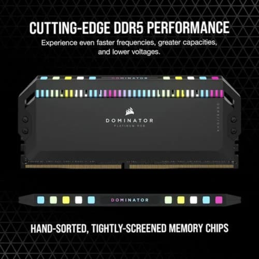 CORSAIR Dominator Platinum RGB 64GB ( 32GB x 2 ) 6600MHz DDR5 RAM (Black) ( CL32 ) - 2