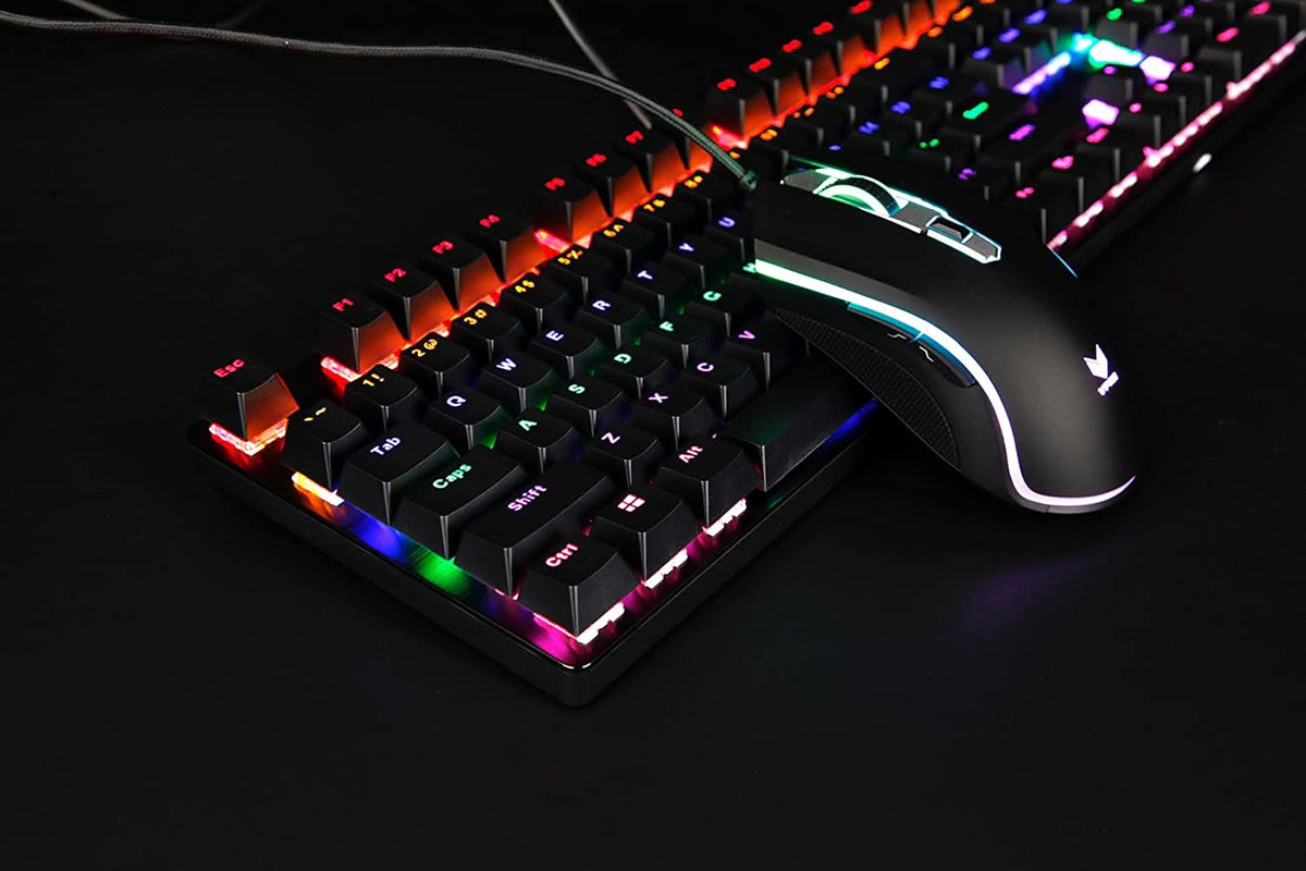 RAPOO GK500 MECHANICAL GAMING KEYBOARD BLUE SWITCHES (BLACK) – TechCure India