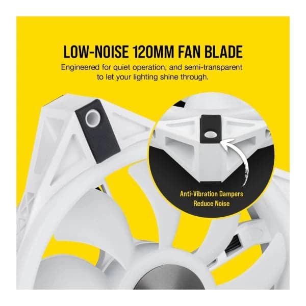 CORSAIR ICUE QL120 120mm RGB Cabinet Fan (White) (Single Pack) - 6
