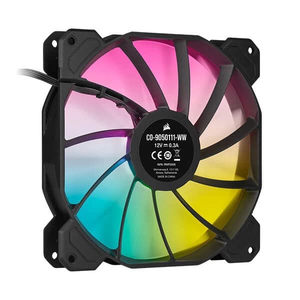 CORSAIR ICUE SP140 140mm RGB Elite With Lighting Node Core Cabinet Fan (Black) (Dual Pack) - 3