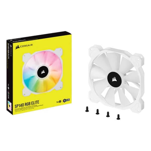 CORSAIR ICUE SP140 140mm RGB Elite White Cabinet Fan (White) (Single Pack) - 6