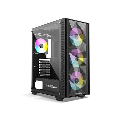 Coco Sports Nova X660 ARGB ATX Mid Tower Case – Model NOVA-X660-TG-BLK – TechCure India