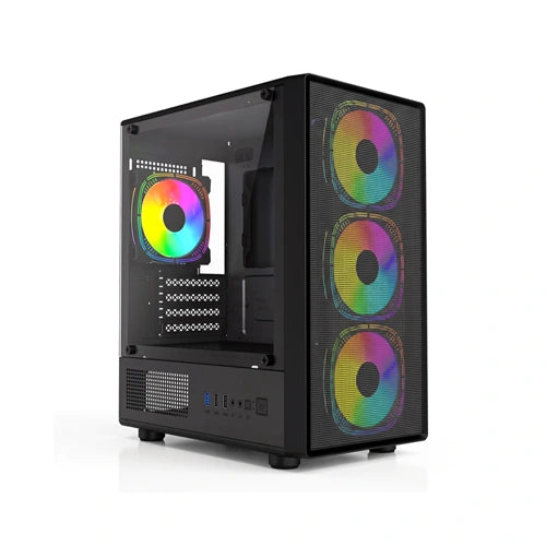 Coco Sports Nova X770 ARGB M-ATX Mini Tower Case – Model NOVA-X770-TG-BLK – TechCure India