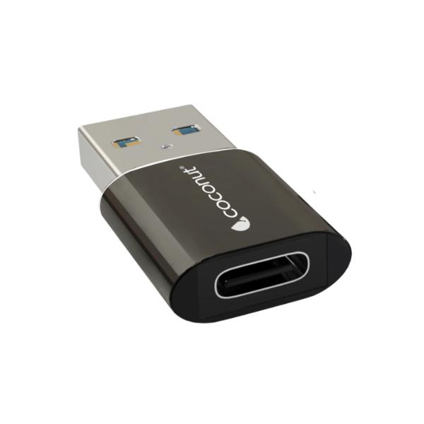 coconut OT07 USB 3.0 to Type C OTG Adapter, Aluminum Body (Black) – TechCure India