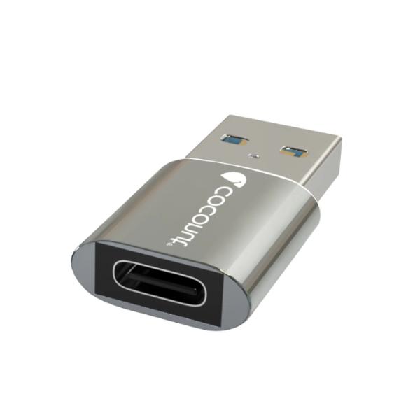 coconut OT07 USB 3.0 to Type C OTG Adapter, Aluminum Body (Grey) – TechCure India