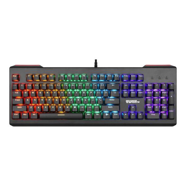 Coconut Storm Mechanical 104 Keys Wired Gaming Keyboard, Rainbow Backlighting, All Anti-Ghosting Keys (Black) – TechCure India