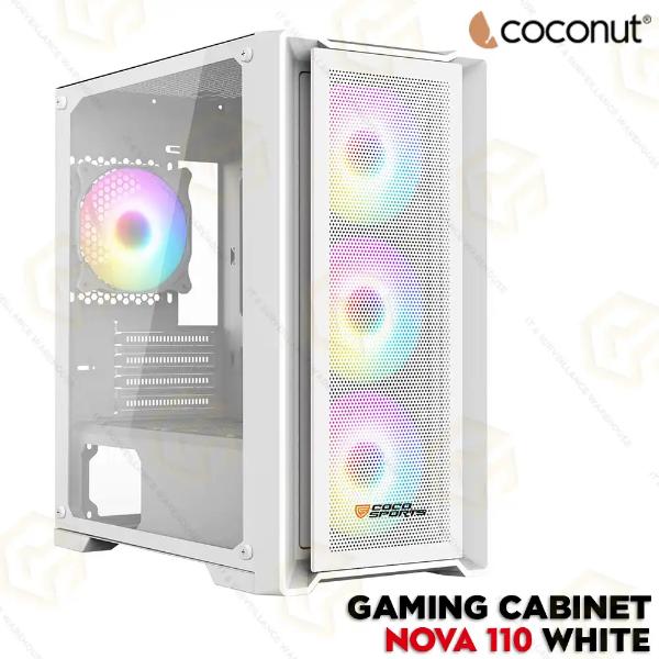 COCONUT Gaming Cabinet RGB NOVA 110 (WHITE) – TechCure India