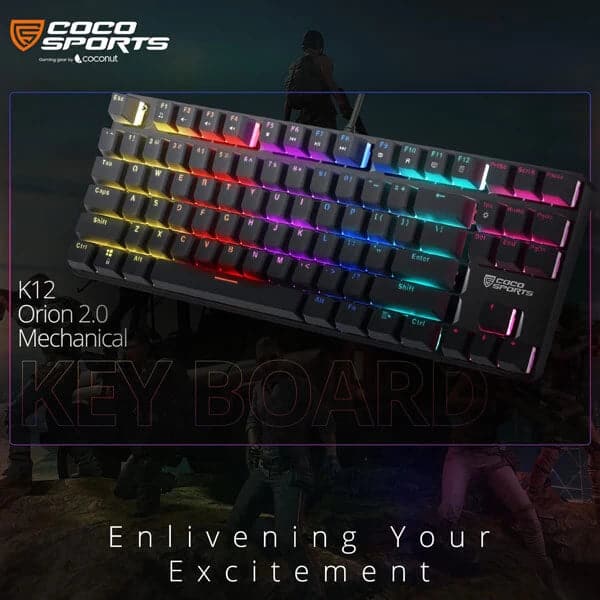 COCONUT K12 Orion Tenkeyless Mechanical Wired Gaming Keyboard ( Black ) ( Red Switch ) – TechCure India