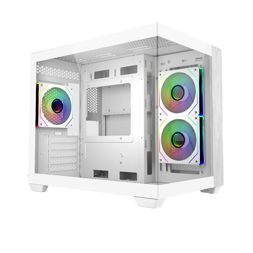 COOLER MASTER Elite 481 Wood ARGB MATX Mini Tower Cabinet ( White ) – TechCure India