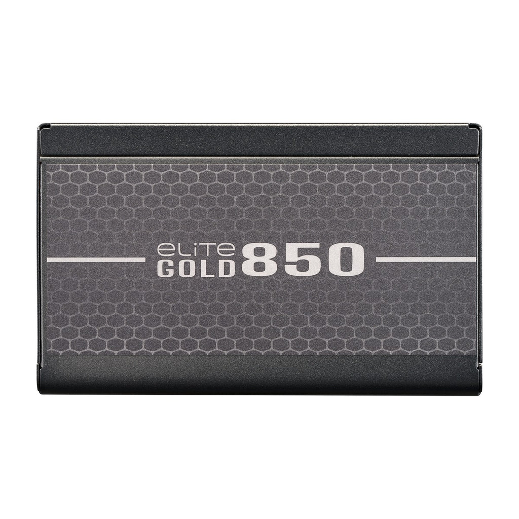 ELITE GOLD 850 - rear view of Cooler Master Elite Gold 850W showing modular connectors and labels