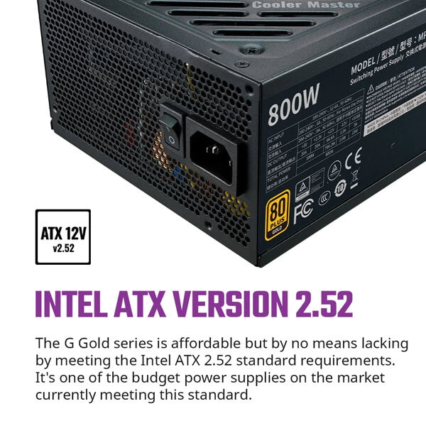 Cooler Master G800 80 Plus Gold Non Modular Power Supply MPW-8001-ACAAG-IN – TechCure India