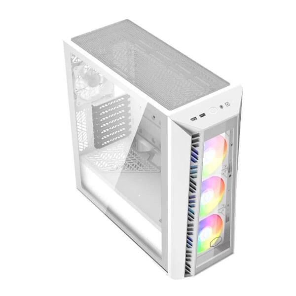 Cooler Master MasterBox 520 Mesh ARGB White Mid Tower Cabinet With Tempered Glass Side Panel MB520-WGNN-S00 – TechCure India
