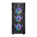 MasterBox TD500 Mesh V2 - three-quarter front-left view of black Cooler Master MasterBox TD500 Mesh V2 with RGB fans