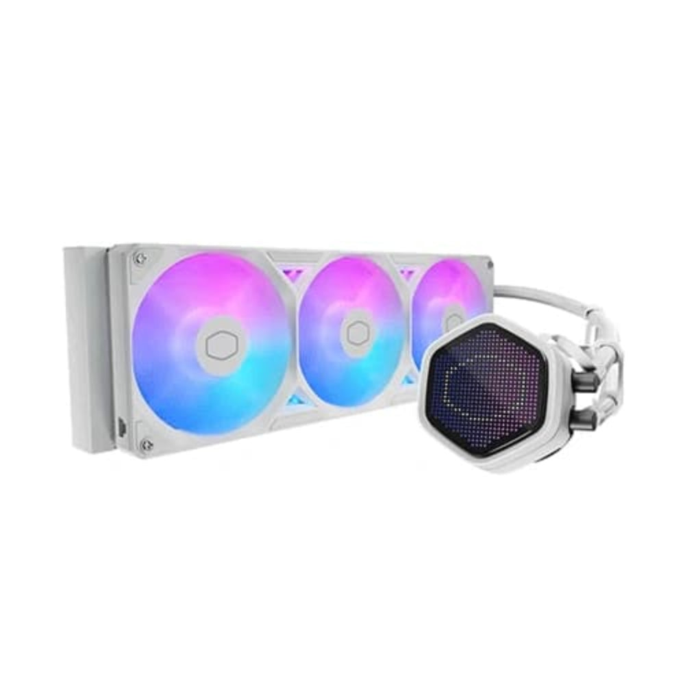 COOLER MASTER MasterLiquid Atmos II Pixel LED 360mm ARGB CPU Liquid Cooler ( White ) – TechCure India