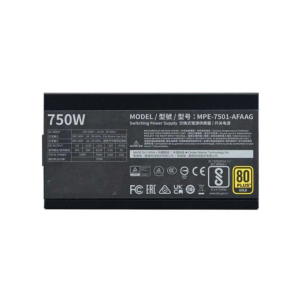 Cooler Master MWE Gold 750 Watts V2 ATX 3.1 Power Supply (MPE-7501-AFAAG-3EIN) – TechCure India
