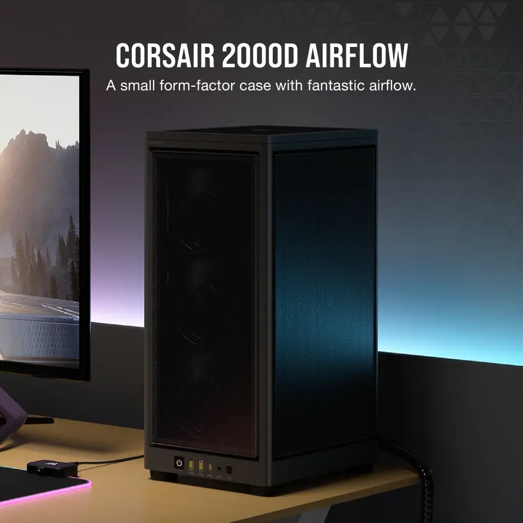 Corsair 2000D Airflow Mini-Itx Mid Tower Cabinet Black (CC-9011244-WW) – TechCure India