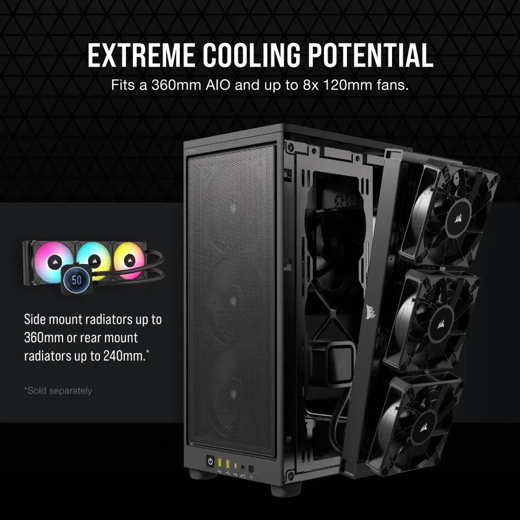 Corsair 2000D Airflow Mini-Itx Mid Tower Cabinet Black (CC-9011244-WW) – TechCure India