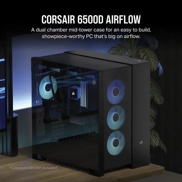 Corsair 6500D Airflow E-Atx Mid Tower Cabinet (Black) (CC-9011259-WW) – TechCure India
