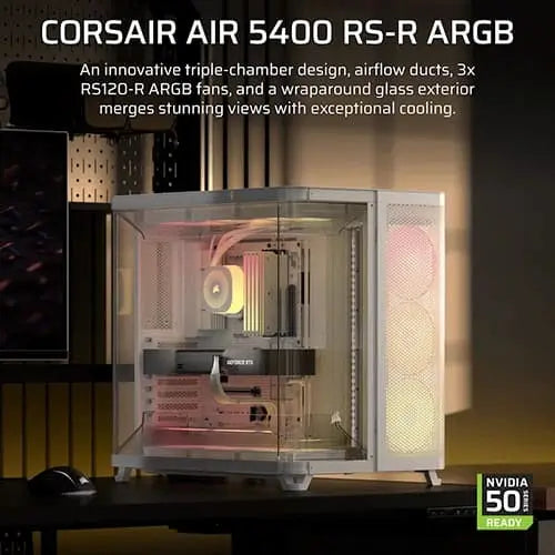 Corsair Air 5400 RS-R ARGB E-ATX Mid Tower Cabinet White (CC-9011319-WW) – TechCure India