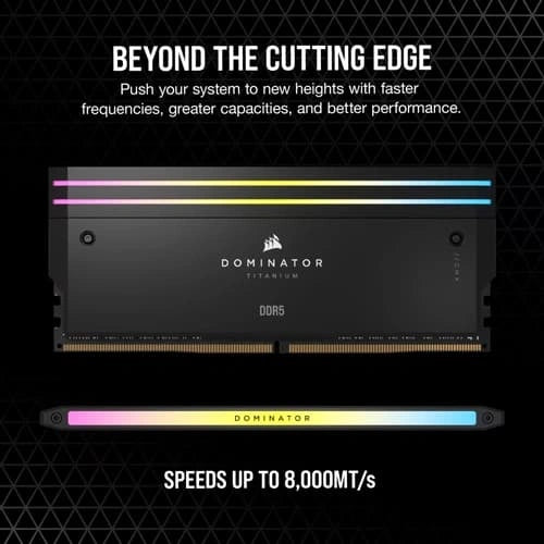 CORSAIR Dominator Titanium RGB 64GB (32GB x 2) 6600MHz CL32 DDR5 RAM – TechCure India