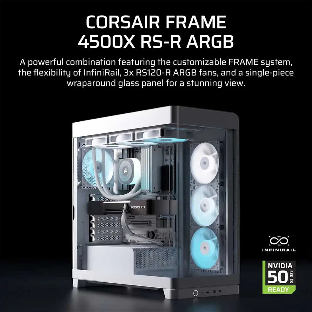 Corsair Frame 4500X RS-R ARGB Panoramic Glass Mid-Tower E-ATX Cabinet White (CC-9011315-WW) – TechCure India