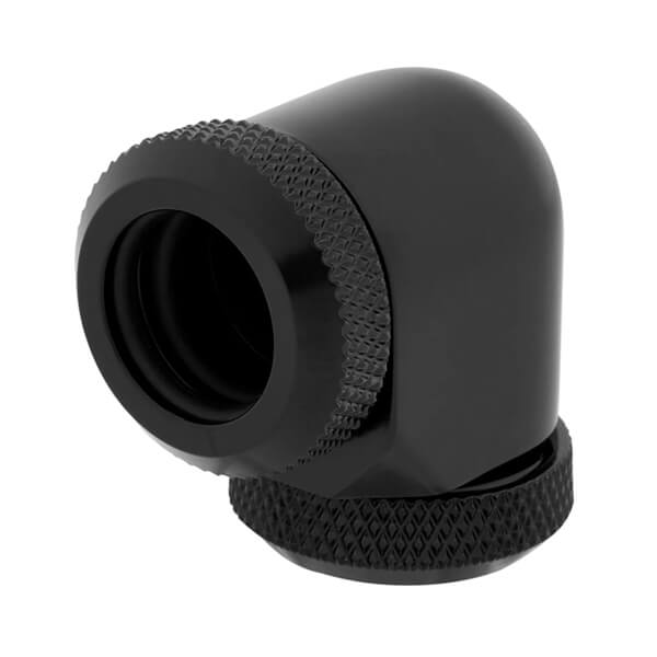 Corsair Hydro X Series XF Hardline 90° 12mm OD Fitting Twin Pack (Black) – TechCure India